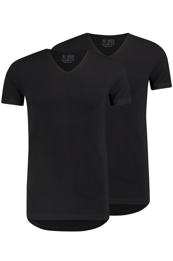 DEN BOSCH V NECK 2PACK ZWART